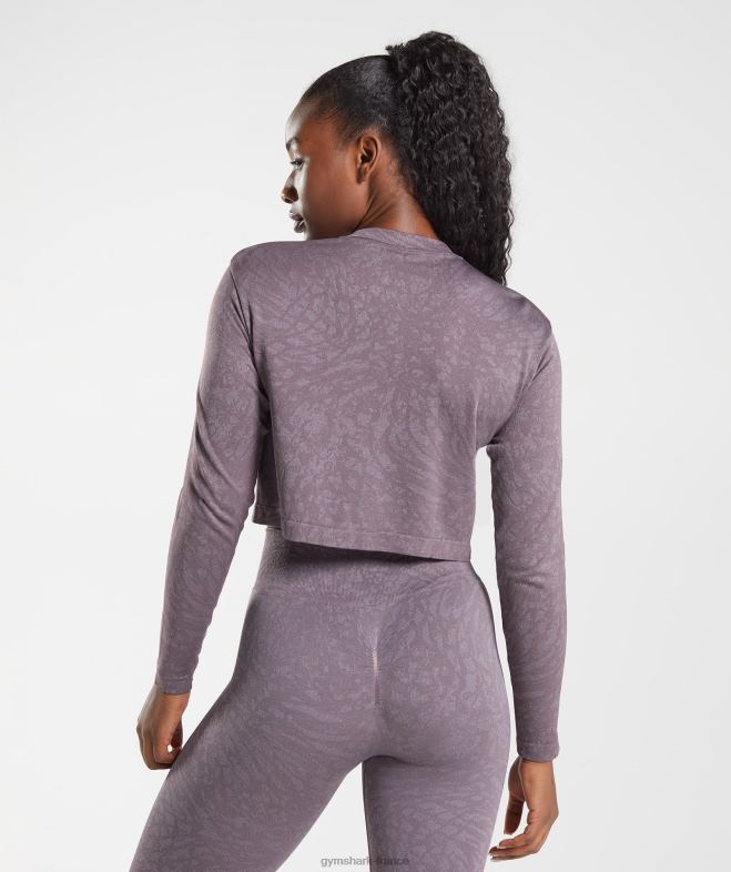 Gymshark adapter animal - haut à manches longues sans couture sauvage | lilas musqué femmes 6HF28472